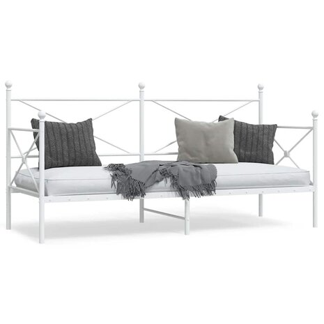 Slaapbank zonder matras 90x190 cm staal wit 1