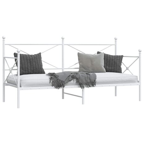 Slaapbank zonder matras 90x190 cm staal wit 4