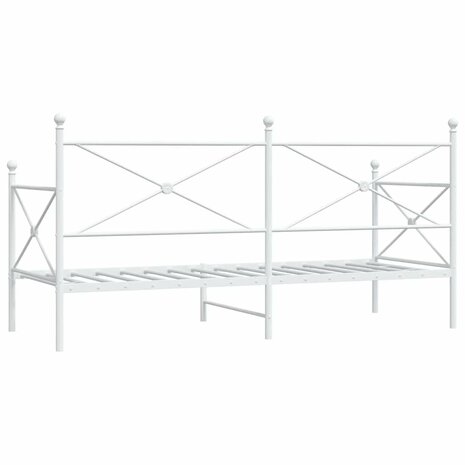 Slaapbank zonder matras 90x190 cm staal wit 7