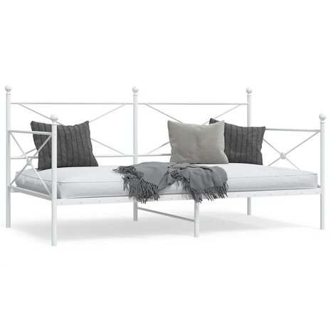 Slaapbank zonder matras 100x190 cm staal wit 1
