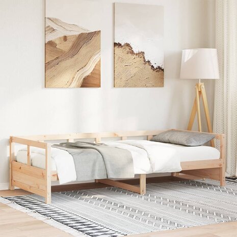Slaapbank 90x190 cm massief grenenhout naturel 1