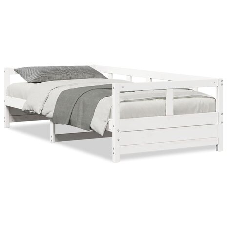 Slaapbank zonder matras 90x190 cm massief grenenhout wit 2