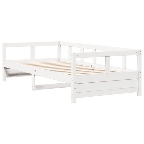 Slaapbank zonder matras 90x190 cm massief grenenhout wit 3