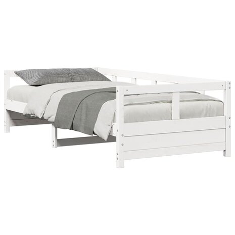 Slaapbank zonder matras 90x190 cm massief grenenhout wit 4