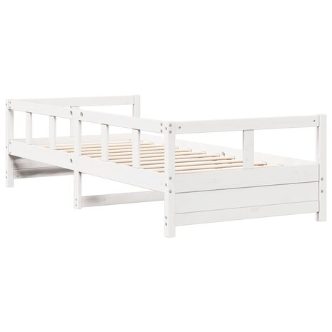 Slaapbank zonder matras 90x190 cm massief grenenhout wit 7