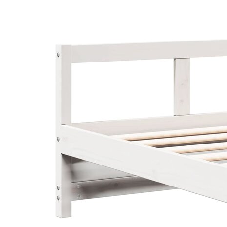 Slaapbank zonder matras 90x190 cm massief grenenhout wit 8