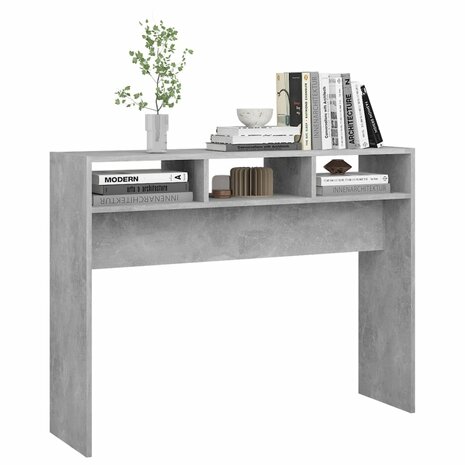 Wandtafel 105x30x80 cm bewerkt hout betongrijs 4