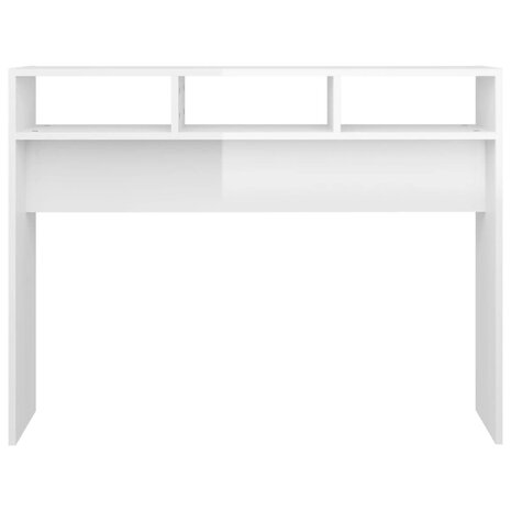 Wandtafel 105x30x80 cm bewerkt hout hoogglans wit 5