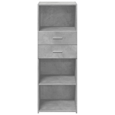 Hoge kast 45x42,5x124 cm bewerkt hout betongrijs 4