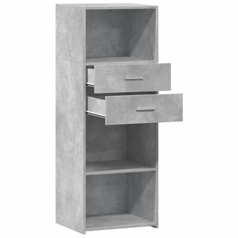 Hoge kast 45x42,5x124 cm bewerkt hout betongrijs 7