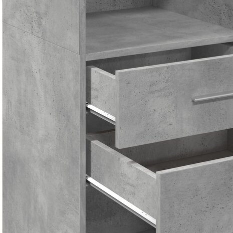 Hoge kast 45x42,5x124 cm bewerkt hout betongrijs 8