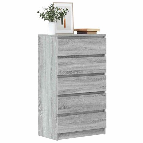 Ladekast 60x36x103 cm bewerkt hout grijs sonoma eikenkleurig 1