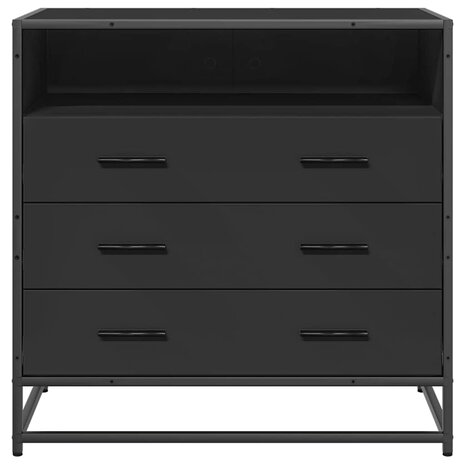 Ladekast 70x41x70 cm bewerkt hout zwart 4