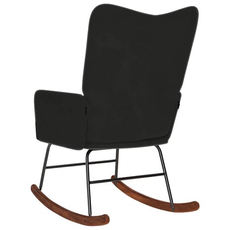 Schommelstoel fluweel zwart 5