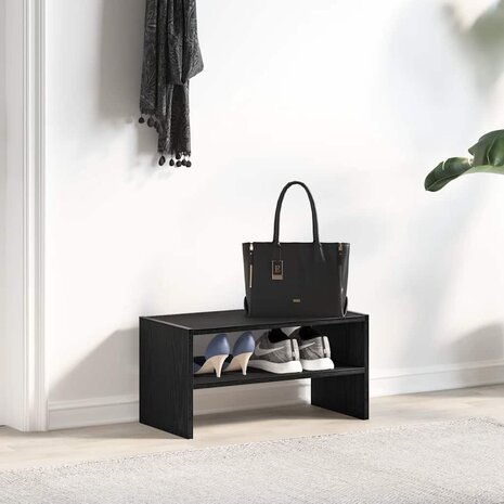 Schoenenrek stapelbaar 60x30x30,5 cm zwart eikenkleurig 3