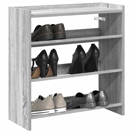Schoenenrek 60x25x62 cm bewerkt hout grijs sonoma eikenkleurig 1