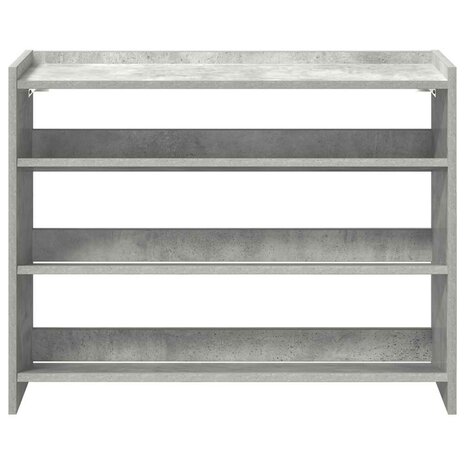 Schoenenrek 80x25x62 cm bewerkt hout betongrijs 4