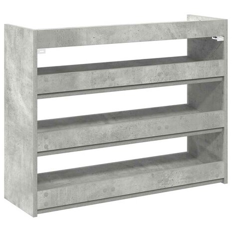 Schoenenrek 80x25x62 cm bewerkt hout betongrijs 6