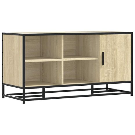 Schoenenbank 100x40x53,5 cm bewerkt hout en metaal sonoma eiken 2