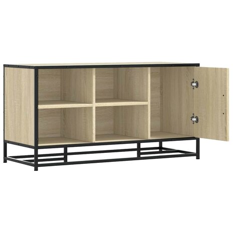 Schoenenbank 100x40x53,5 cm bewerkt hout en metaal sonoma eiken 5