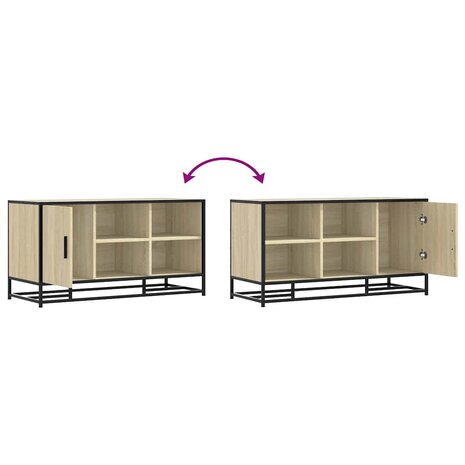 Schoenenbank 100x40x53,5 cm bewerkt hout en metaal sonoma eiken 9