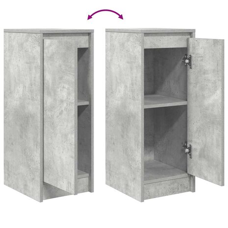 Dressoir 29,5x34x76 cm bewerkt hout betongrijs 9
