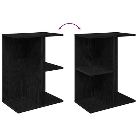 Nachtkastje 46,5x29x61 cm bewerkt hout zwart eikenkleurig 7