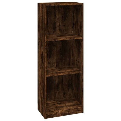 Boekenkast 3-laags 40x24x109 cm bewerkt hout gerookt eikenkleur 2