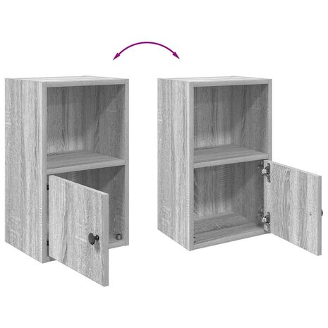 Boekenkast 31x24x52 cm bewerkt hout grijs sonoma eikenkleurig 8