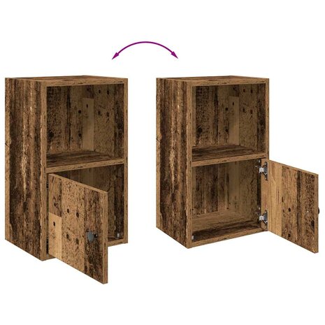 Boekenkast 31x24x52 cm bewerkt hout oud houtkleurig 8