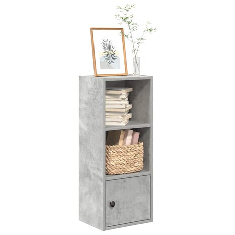 Boekenkast 31x24x77 cm bewerkt hout betongrijs 1