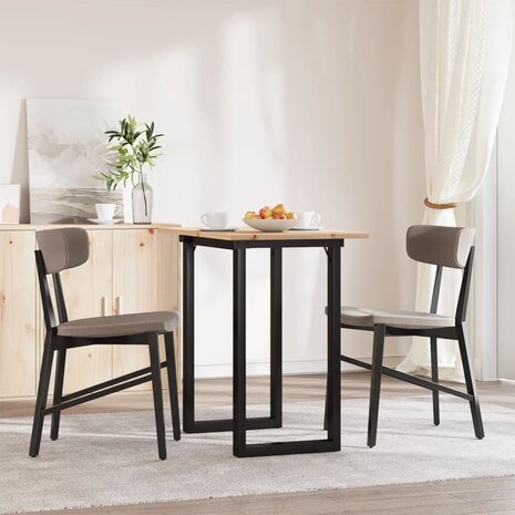 Eettafel O-frame 80x50x75 cm massief grenenhout en staal 3