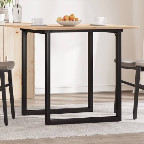 Eettafel O-frame 80x80x75 cm massief grenenhout en staal 1