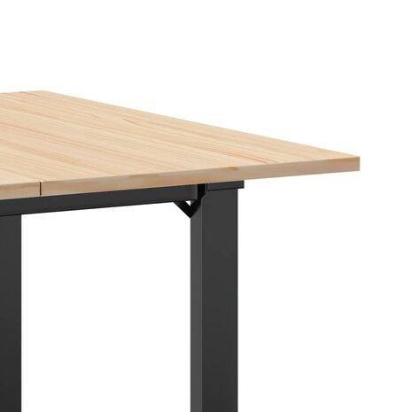 Eettafel O-frame 80x80x75 cm massief grenenhout en staal 7