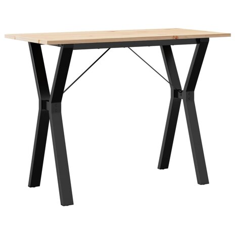 Eettafel Y-frame 100x50x75 cm massief grenenhout en staal 2