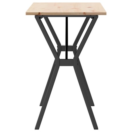 Eettafel Y-frame 100x50x75 cm massief grenenhout en staal 5