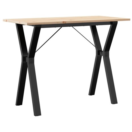 Eettafel Y-frame 100x50x75 cm massief grenenhout en staal 6