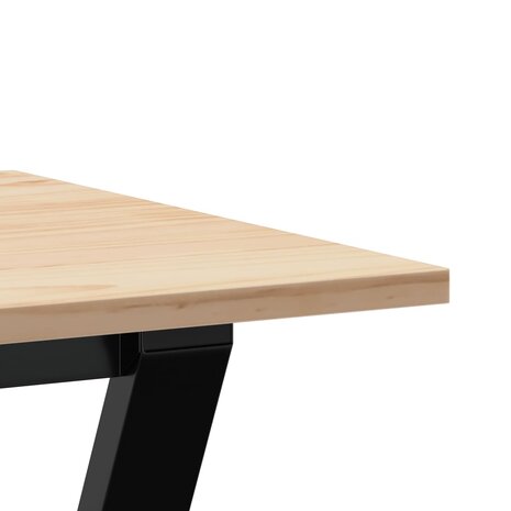 Eettafel Y-frame 100x50x75 cm massief grenenhout en staal 7