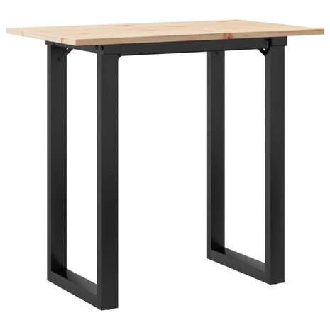 Eettafel O-frame 80x50x75,5 cm massief grenenhout en staal 2