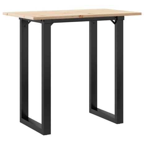 Eettafel O-frame 80x50x75,5 cm massief grenenhout en staal 6
