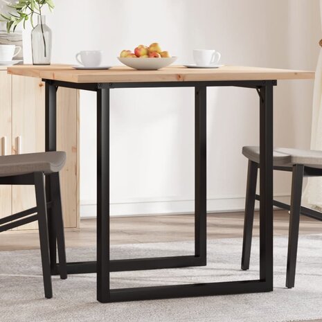 Eettafel O-frame 90x90x75,5 cm massief grenenhout en staal 1