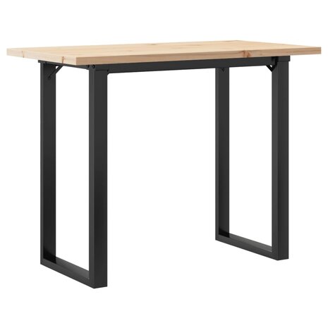 Eettafel O-frame 100x50x75,5 cm massief grenenhout en staal 2