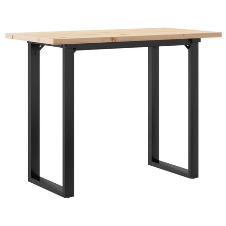 Eettafel O-frame 100x50x75,5 cm massief grenenhout en staal 6