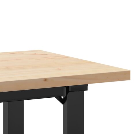 Eettafel O-frame 100x50x75,5 cm massief grenenhout en staal 7