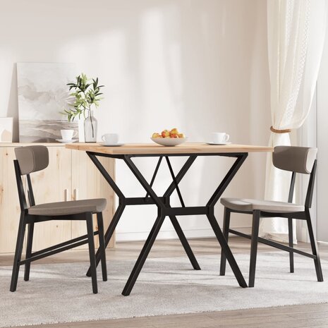 Eettafel Y-frame 90x90x75,5 cm massief grenenhout en staal 3