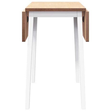 Eettafel massief hout wit rubber 6