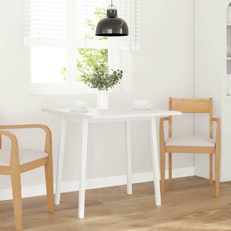 Eettafel massief hout wit rubber 3