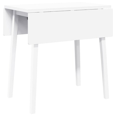 Eettafel massief hout wit rubber 7