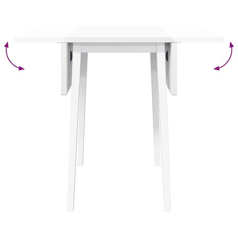 Eettafel massief hout wit rubber 9