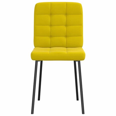 Eetkamerstoelen 2 st fluweel geel 4